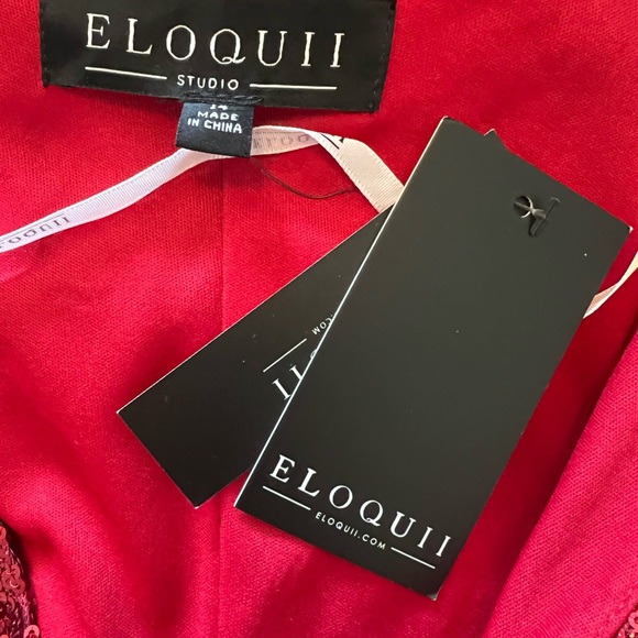 ELOQUII SPARKLE RED SEQUIN WRAP DRESS - Picture 4 of 4